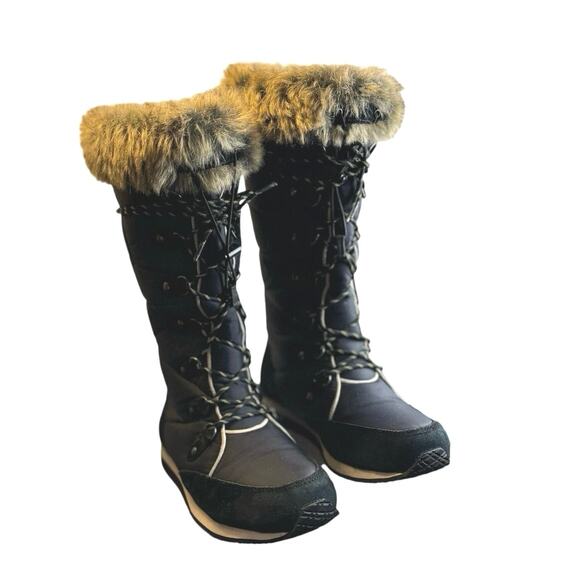 L.L. Bean Carrabassett faux fur waterproof quilted snow black Boot Women's 7 - Picture 7 of 7